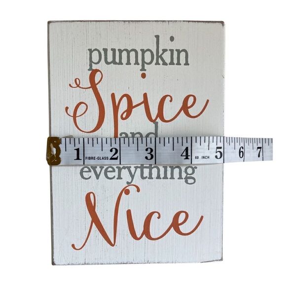 Pumpkin Spice Season Whitewashed Distressed Wood Sign Quill to Paper NWT - Picture 6 of 7